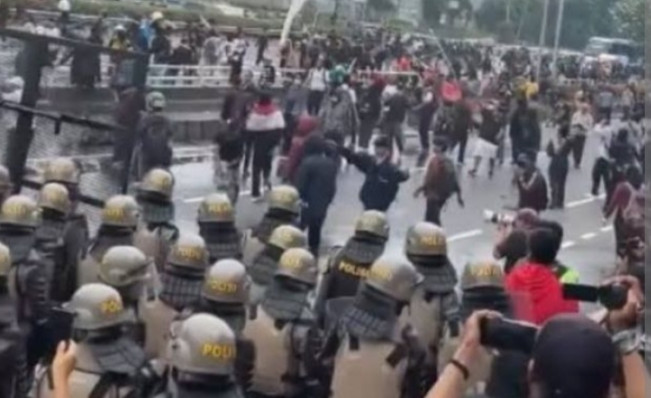 Ilustrasi masa aksi demo DPR RI. [Int]